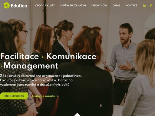 zážitkové vzdělávání pro organizace i jednotlivce. facilitace a konzultace na zakázku. důraz na vzájemné porozumění a dosažení výsledků.