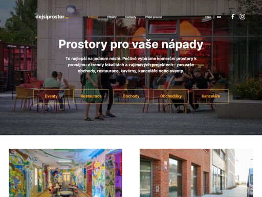 obchody, restaurace, kanceláře a prostory na akce k pronájmu.