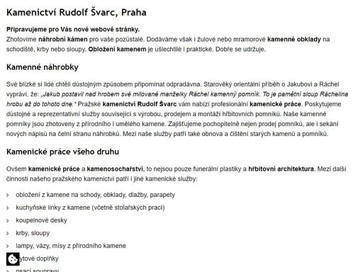 pražské kamenictví rudolfa švarce, provádíme zakázkové kamenické práce jako výrobu pomníků a kamenosochařství.