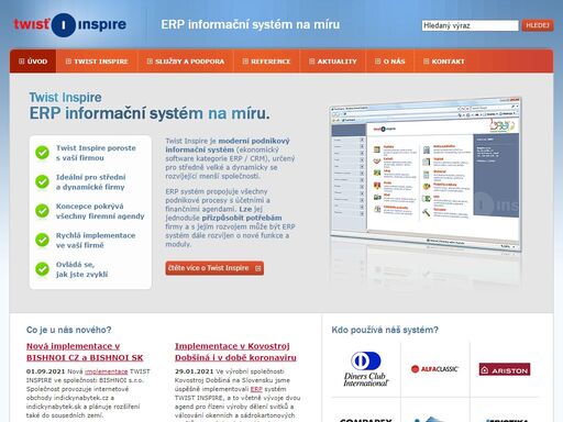 erp systém twist inspire je otevřený podnikový informační systém, jehož funkce a vlastnosti umožní řídit vaši společnost rychleji a efektivněji.