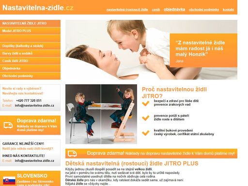 dětská nastavitelná (rostoucí) židle - jitro