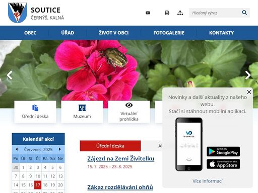 oficiální stránky obce soutice