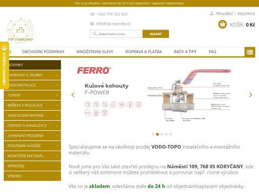 specializujeme se na zásilkový prodej vodo-topo instalačního a montážního materiálu.. specializujeme se na zásilkový prodej vodo-topo instalačního a montážního materiálu.
nově jsme pro vás také otevřeli prodejnu na náměstí 109, 768 05 koryčany, kde si veškerý náš sortiment můžete prohlédnout a porovnat např. různé…