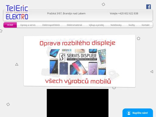 teleric - elektro
servis, výkup a prodej, prodej elektra, repasované notebooky, elektronické cigarety...