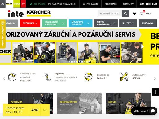 online prodej, servis a půjčovna  čistící techniky a strojů |kärcher| včetně čisticí chemie a příslušenství.