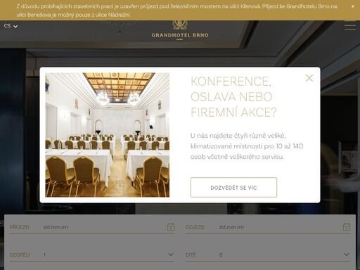 grandhotel brno**** je ikonický hotel s bohatou historií v centru brna. ubytujte se v moderních a komfortních pokojích nebo ochutnejte českou i světovou kuchyni v naší restauraci.