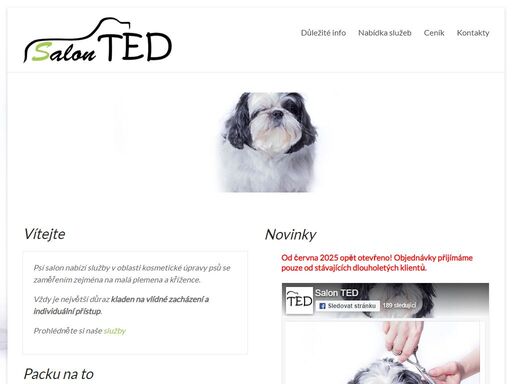 psí salon ted přináší exkluzivní péči o vašeho čtyřnohého miláčka. nábízíme koupání, regeneraci, fénování a stříhání psů.