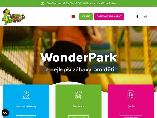 wonderpark je místem, které si zamilují děti i dospělí a je ideální destinací pro akční, zábavné a vzrušující rodinné dny.