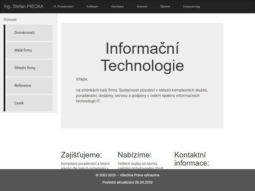 podpora v celém spektru informačních technologii it