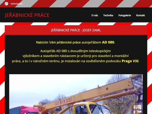 provádíme jeřábnické práce jeřábem ad 080 s nosností max.8t.na podvozku praga v3s.jablonec nad nisou , tanvald a okolí.
