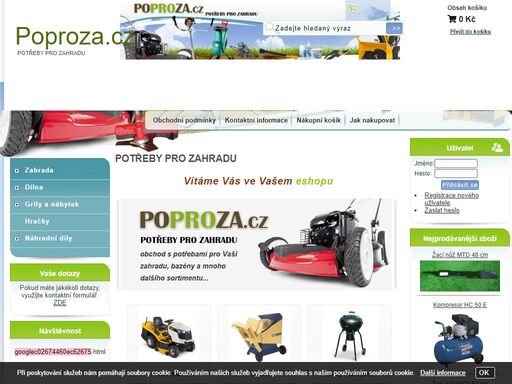 zahradní technika potřeby pro zahradu