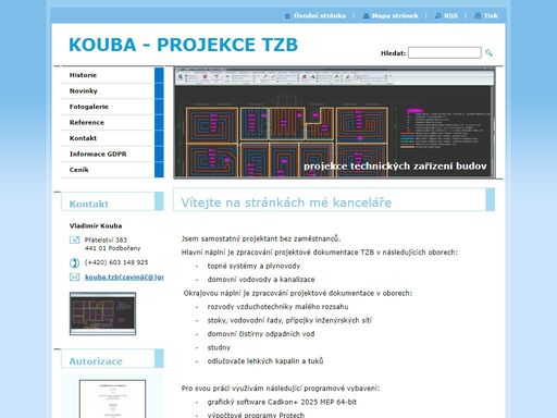projektant vytápění kanalizace vodovodu plynovodu