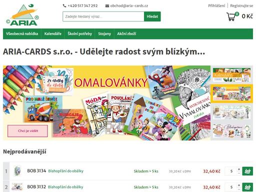 využijte nabídku našeho e-shopu a nakupte kalendáře, blahopřání, balící papíry i dárkové tašky, diplomy, visačky, pohlednice, pexesa, diáře či omalovánky.