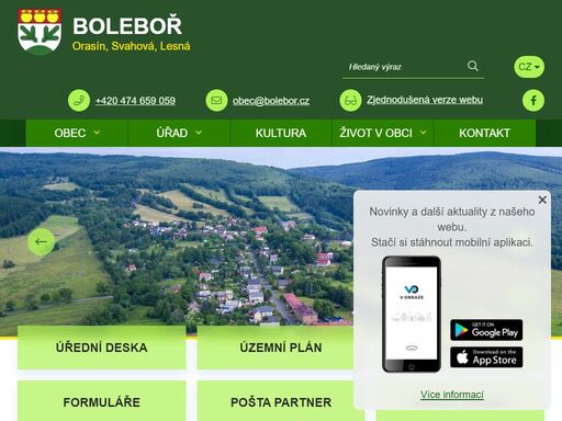 oficiální stránky obce boleboř