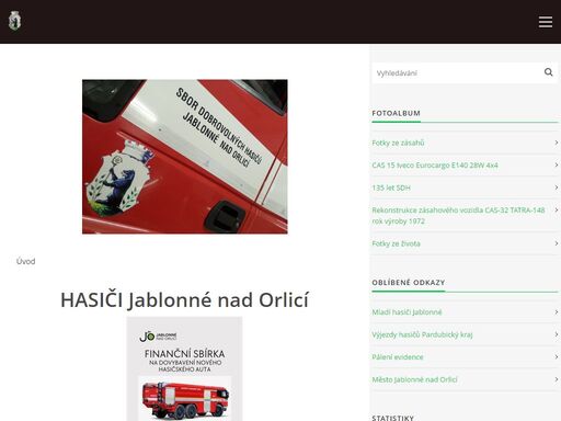 internetové stránky sboru dobrovolných hasičů jablonné nad orlicí