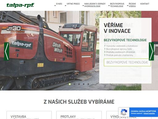 společnost talpa-rpf se zabývá sanacemi zemin a podzemních vod, bezvýkopovými technologiemi, instalacemi tepelných čerpadel a řezání vodním paprskem.