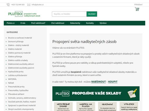 propojení světa nadbytečných zásob. 


vítáme vás na stránkách pluteo.
pluteo je on-line platforma na propojení a prodej vašich nadbytečných skladových zásob s ostatními firmami, které je rády využijí.
pluteo je určeno pouze pro nabídky a nákup podnikatelských subjektů, nikoliv pro fyzické osoby.
pluteo umožňuje…