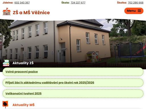 základní škola a mateřská škola věžnice tvoří jeden právní subjekt s mateřskou školou. 