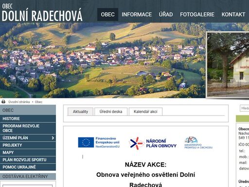 oficiální stránky obce dolní radechová