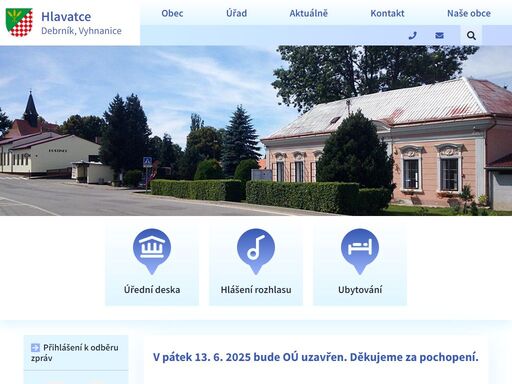 oficiální stránky obce hlavatce