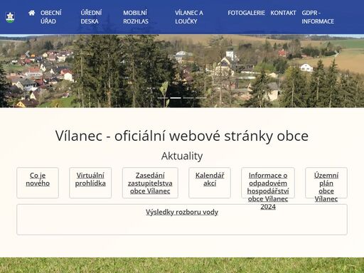 oficiální stránky obce vílanec