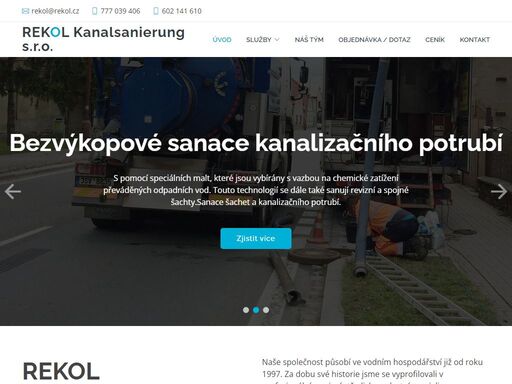 rekol kanalsanierung s.r.o. - prohlídky kanalizačního potrubí prostřednictvím tv kamery