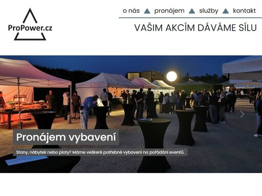 specializujeme se na zajištění elektrické energie, oplocení, stany a další eventový nábytek. pronajímáme potřebné vybavení, které na akci dopravíme a odborně nainstalujeme.