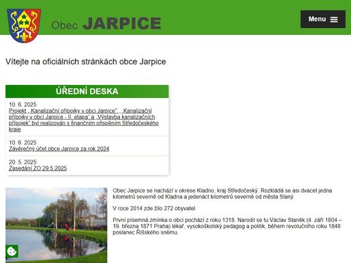 obec jarpice se nachází v okrese kladno, kraj středočeský. rozkládá se asi dvacet jedna kilometrů severně od kladna a jedenáct kilometrů severně od města slaný.