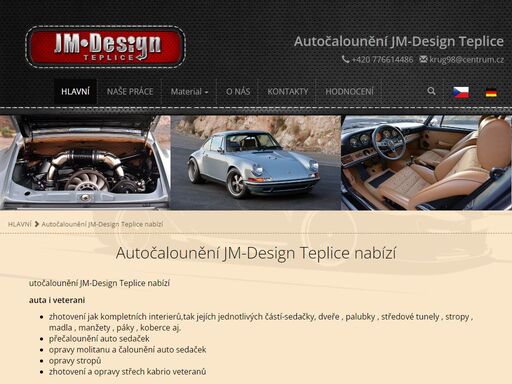 jm-design. autočalounění (autocalouneni). teplice, česká republika