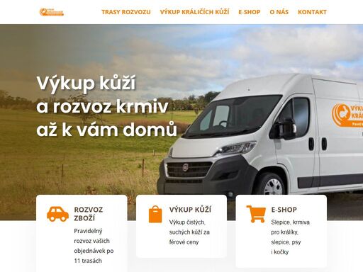 vykupujeme králičí kůže a rozvážíme kvalitní krmiva až k vám domů. rozvoz po více než 100 obcích, férový výkup, e-shop se slepicemi a krmivy.