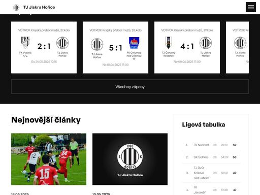 oficiální stránky fotbalového klubu