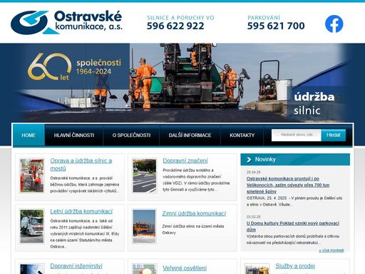 ostravské komunikace - údržba komunikaci dopravní značení  parkoviště reklamy
