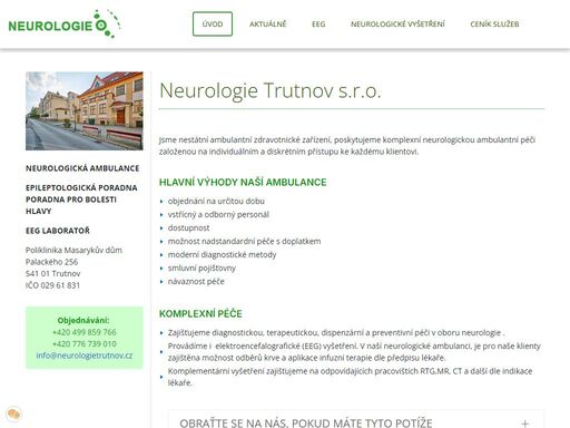 trutnov - ordinace, ambulance, neurologie, mudr. martinovová