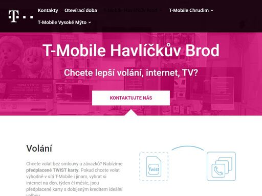 t-mobile havlíčkův brod nabízí služby pro volání, internet, dobíjení či tv.