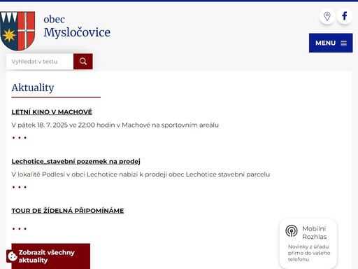 obec mysločovice se nachází v okrese zlín, kraj zlínský. ke dni 11. 2. 2019 zde žilo 645 obyvatel.