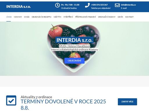 nterdia s.r.o. | mudr. helena hlaváčková, interní a diabetologická ordinace klatovy
