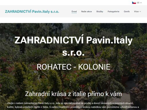 zahradnictví pavin.italy s.r.o.