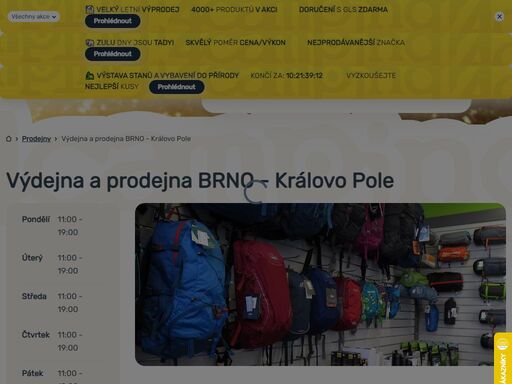pořiďte na pobočce brno - královo pole vybrané outdoorové a kempingové vybavení nebo vyzvedněte svou objednávku z e-shopu 4camping! info o prodejně zde ?