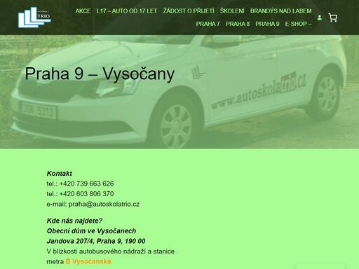 těšíme se na vás na pobočce praha 9 - vysočany, jandova 207/4, přímo na stanici metra vysočanská. telefon 739663626