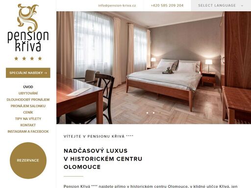 pension křivá je luxusně zařízený penzion v historickém centrum olomouce. parkování u penzionu.