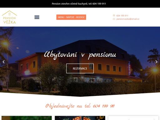 pension ve šternberku - otevřeno 7 dní v týdnu, 24 hodin denně. poskytujeme ubytování ve 2l, 3l i 4l pokojích a nabízíme vynikajicí kuchyni!