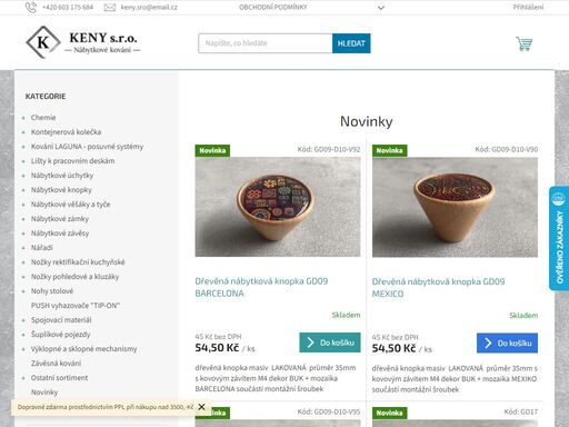 potřeby pro stolaře a domácí kutily, vše pro nábytek, úchytky na nábytek a kuchyňskou linku