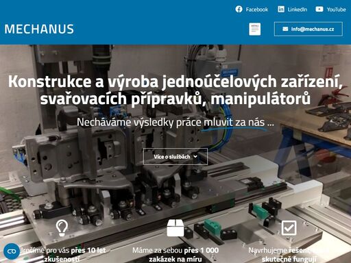 konstrukce a výroba jednoúčelových zařízení, svařovacích přípravků, manipulátorů. máme přes ?? 10 let zkušeností, ?? 1 000+ zakázek na míru.