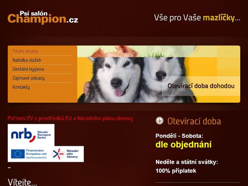 nabízíme širokou řadu služeb, od koupání přes stříhání, vyčesávání a trimování, až po psí poradenství.