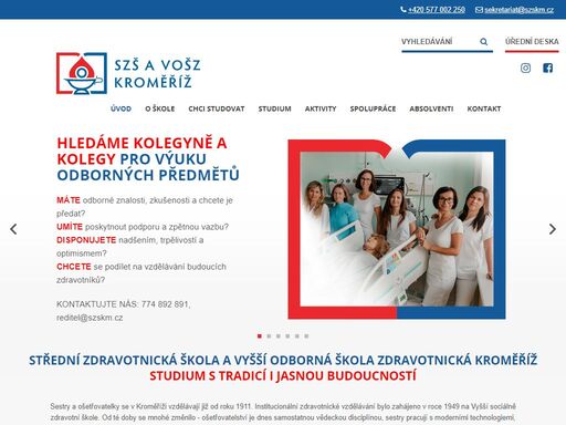 jsme renomovaná střední zdravotnická škola s více než osmdesátiletou tradicí, preferující osobní přístup ke studentům.