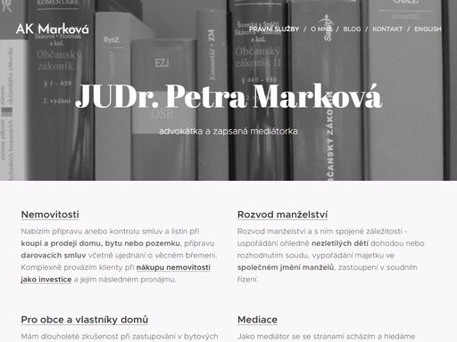 judr. petra marková, advokátka v plzni. právní služby v oblasti nemovitostí, vypořádání sjm, občanského práva.