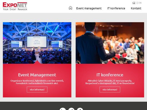 event managementorganizace konferencí, hybridních a on-line eventů,formálních i neformálních firemních akcí.více informací  it konferenceak