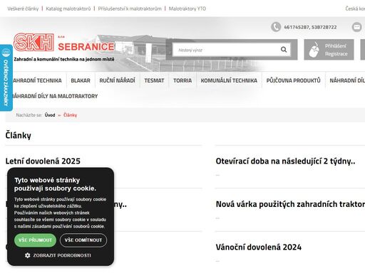prodej a servis zahradní a lesní techniky husqvarna, jonsered, stihl, vari i dakr. nabídka zahradních grilů, kultivátorů, malotraktorů, sekaček, sněhových fréz, křovinořezů a pil. sortiment zahrnuje také brusky, vysavače, rozbrušovače, štípačky, vysokotlaké myčky a další techniku maloktraktry kubota a iseki.