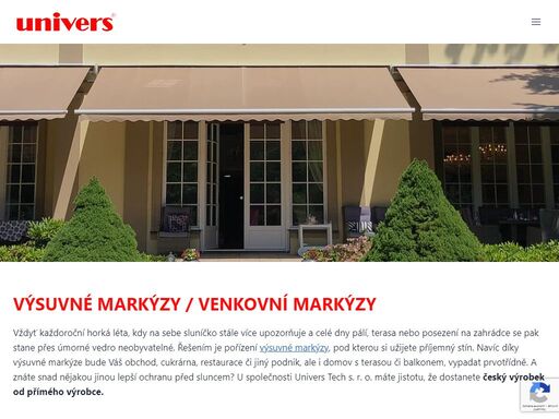 vyrábíme venkovní markýzy, výsuvné kazetové markýzy a markýzy balkonové. vyrobíme vám levné nebo i luxusní kazetové markýzy dle vašeho přání.