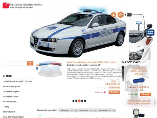 vysoce kvalitní a homologované majáky, majákové rampy, sirény, reproduktory, směrové aleje, predátory, náhradní díly, servis a zápisy do tp vozidel